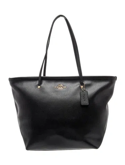 Pre-owned Coach Leather Tote In Black