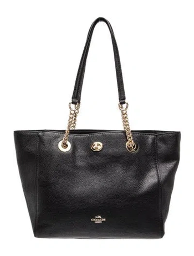 Pre-owned Coach Leather Tote In Black
