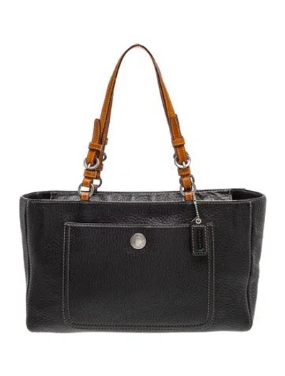 Pre-owned Coach Leather Tote In Black