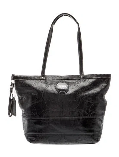 Pre-owned Coach Leather Tote In Black