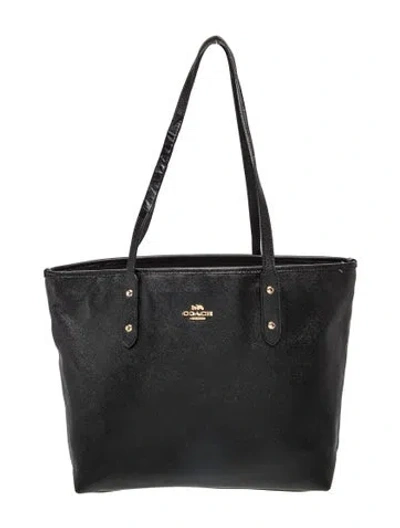Pre-owned Coach Leather Tote In Black