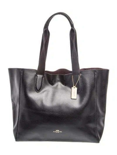 Pre-owned Coach Leather Tote In Black