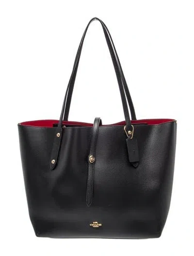 Pre-owned Coach Leather Tote In Black/grey