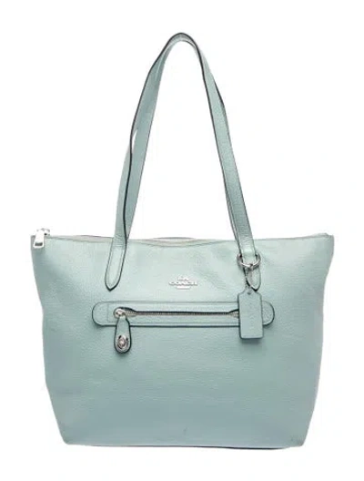 Pre-owned Coach Leather Tote In Blue