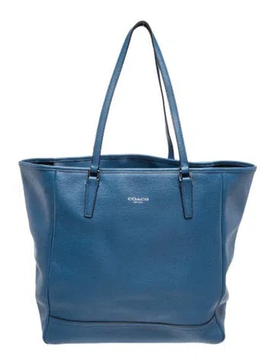 Pre-owned Coach Leather Tote In Blue
