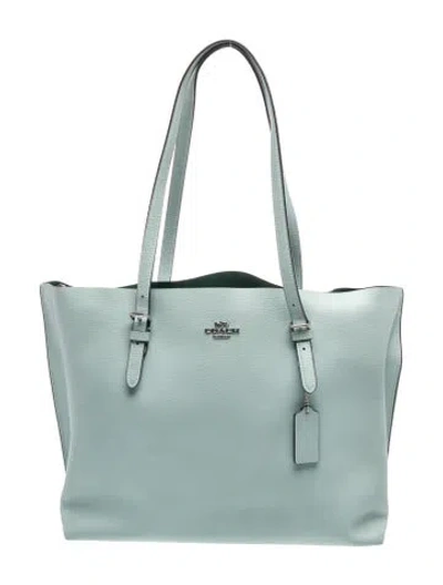 Pre-owned Coach Leather Tote In Blue