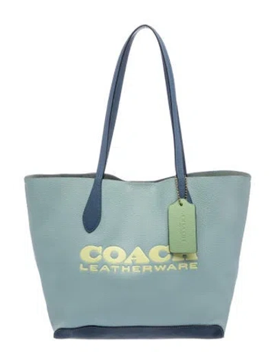 Pre-owned Coach Leather Tote In Blue