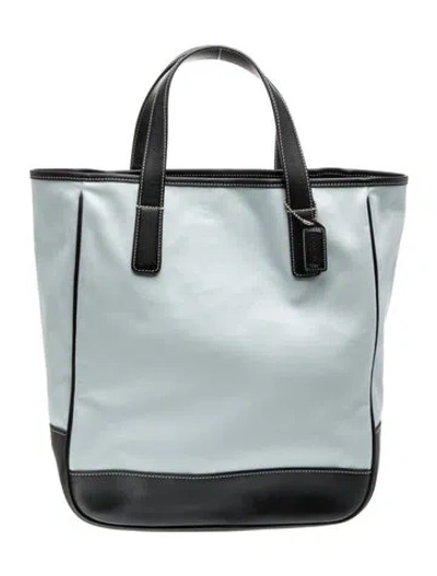 Pre-owned Coach Leather Tote In Blue