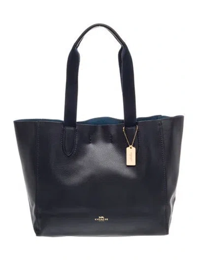 Pre-owned Coach Leather Tote In Blue