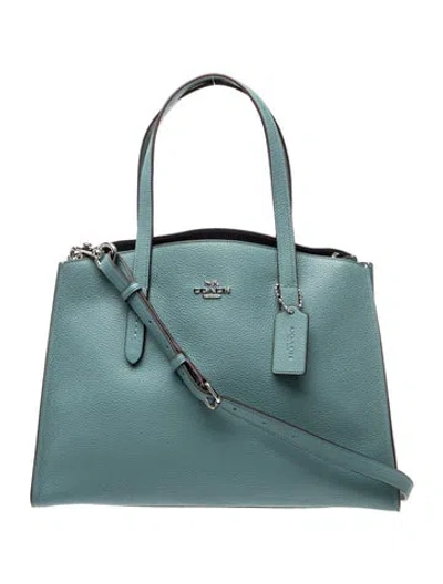 Pre-owned Coach Leather Tote In Blue