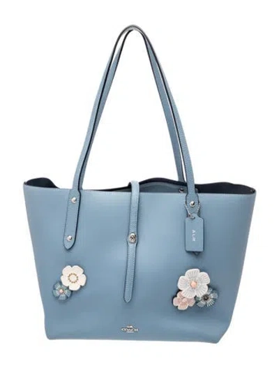 Pre-owned Coach Leather Tote In Blue