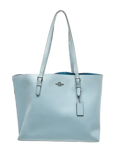 Pre-owned Coach Leather Tote In Blue