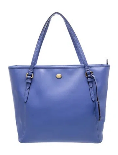 Pre-owned Coach Leather Tote In Blue