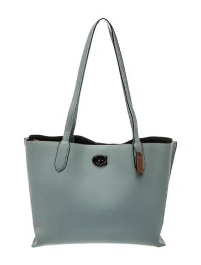 Pre-owned Coach Leather Tote In Blue