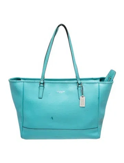 Pre-owned Coach Leather Tote In Blue