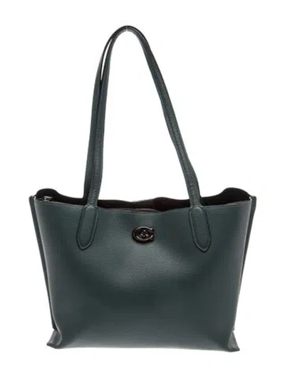 Pre-owned Coach Leather Tote In Blue