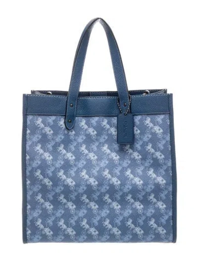 Pre-owned Coach Leather Tote In Blue