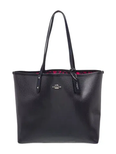 Pre-owned Coach Leather Tote In Blue