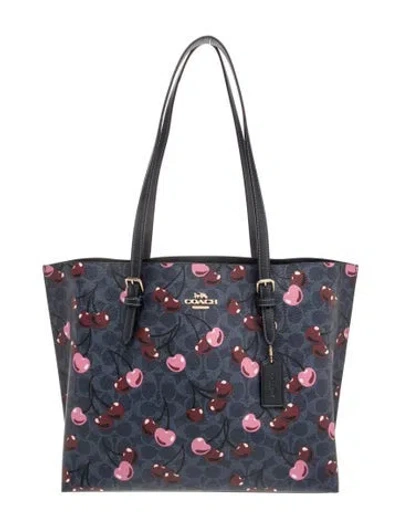 Pre-owned Coach Leather Tote In Blue