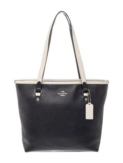 Pre-owned Coach Leather Tote In Blue
