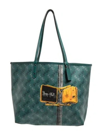 Pre-owned Coach Leather Tote In Blue