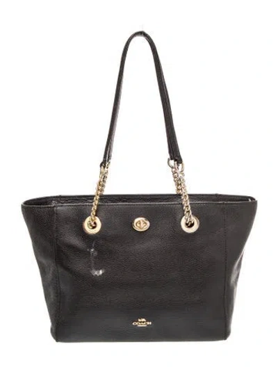 Pre-owned Coach Leather Tote In Blue