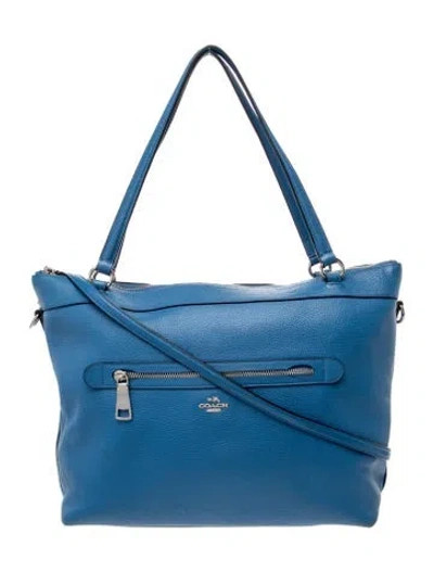 Pre-owned Coach Leather Tote In Blue