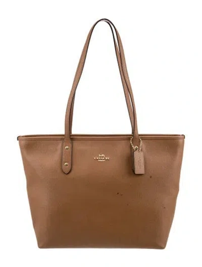 Pre-owned Coach Leather Tote In Brown