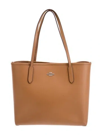 Pre-owned Coach Leather Tote In Brown