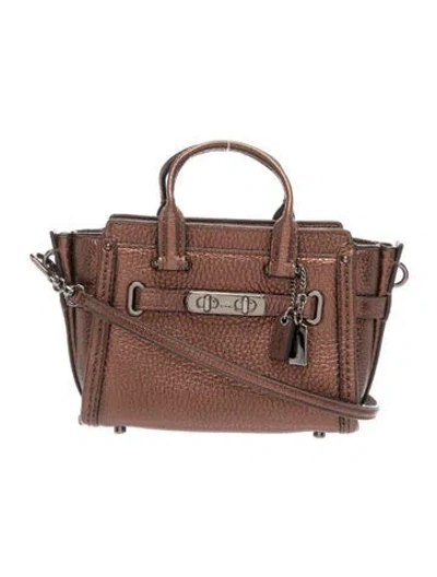 Pre-owned Coach Leather Tote In Brown
