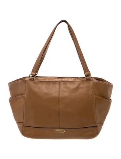 Pre-owned Coach Leather Tote In Brown