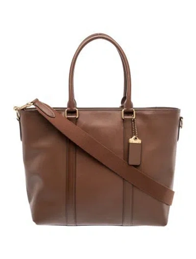 Pre-owned Coach Leather Tote In Brown