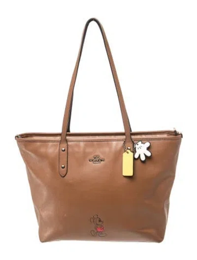 Pre-owned Coach Leather Tote In Brown