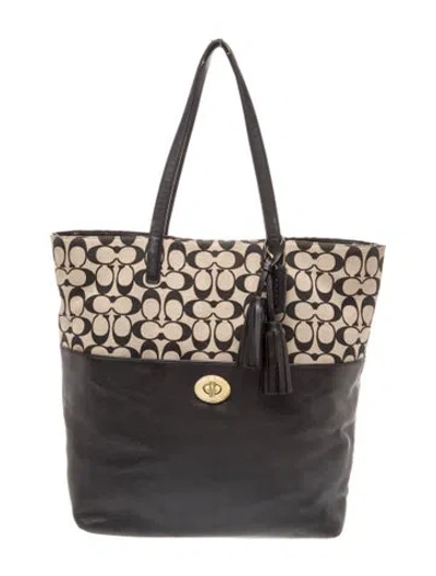 Pre-owned Coach Leather Tote In Brown