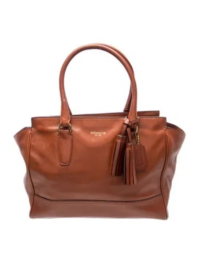 Pre-owned Coach Leather Tote In Brown