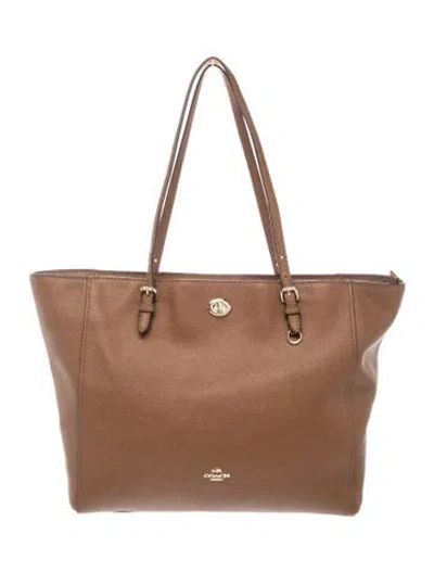 Pre-owned Coach Leather Tote In Brown