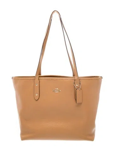 Pre-owned Coach Leather Tote In Brown