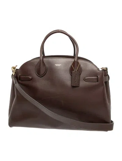 Pre-owned Coach Leather Tote In Brown