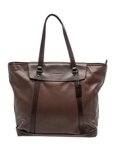 Pre-owned Coach Leather Tote In Brown