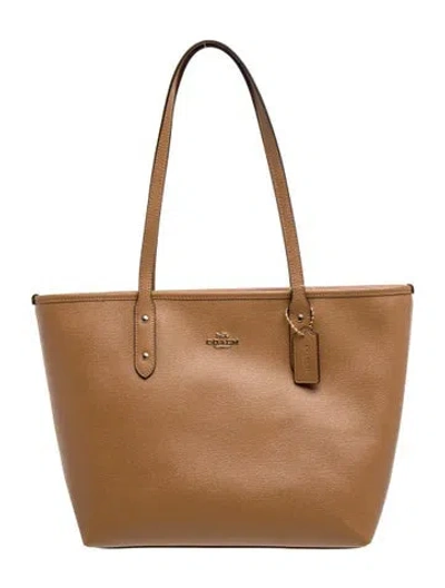 Pre-owned Coach Leather Tote In Brown
