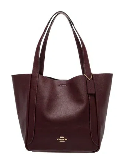 Pre-owned Coach Leather Tote In Burgundy