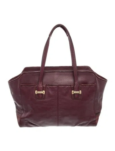 Pre-owned Coach Leather Tote In Burgundy
