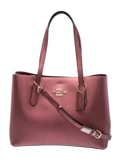 Pre-owned Coach Leather Tote In Burgundy