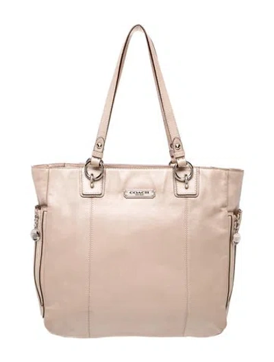Pre-owned Coach Leather Tote In Gold