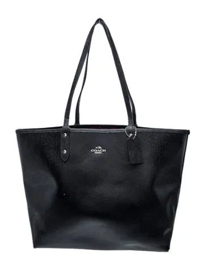 Pre-owned Coach Leather Tote In Gray