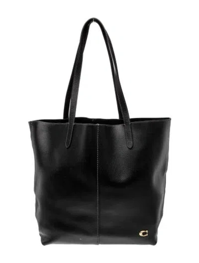 Pre-owned Coach Leather Tote In Gray