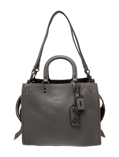 Pre-owned Coach Leather Tote In Gray