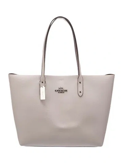 Pre-owned Coach Leather Tote In Gray