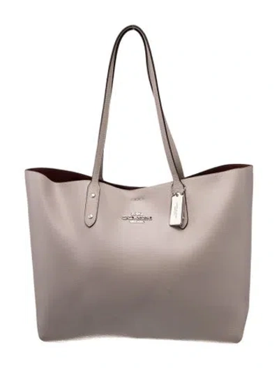 Pre-owned Coach Leather Tote In Gray