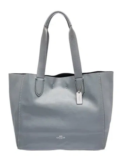 Pre-owned Coach Leather Tote In Gray